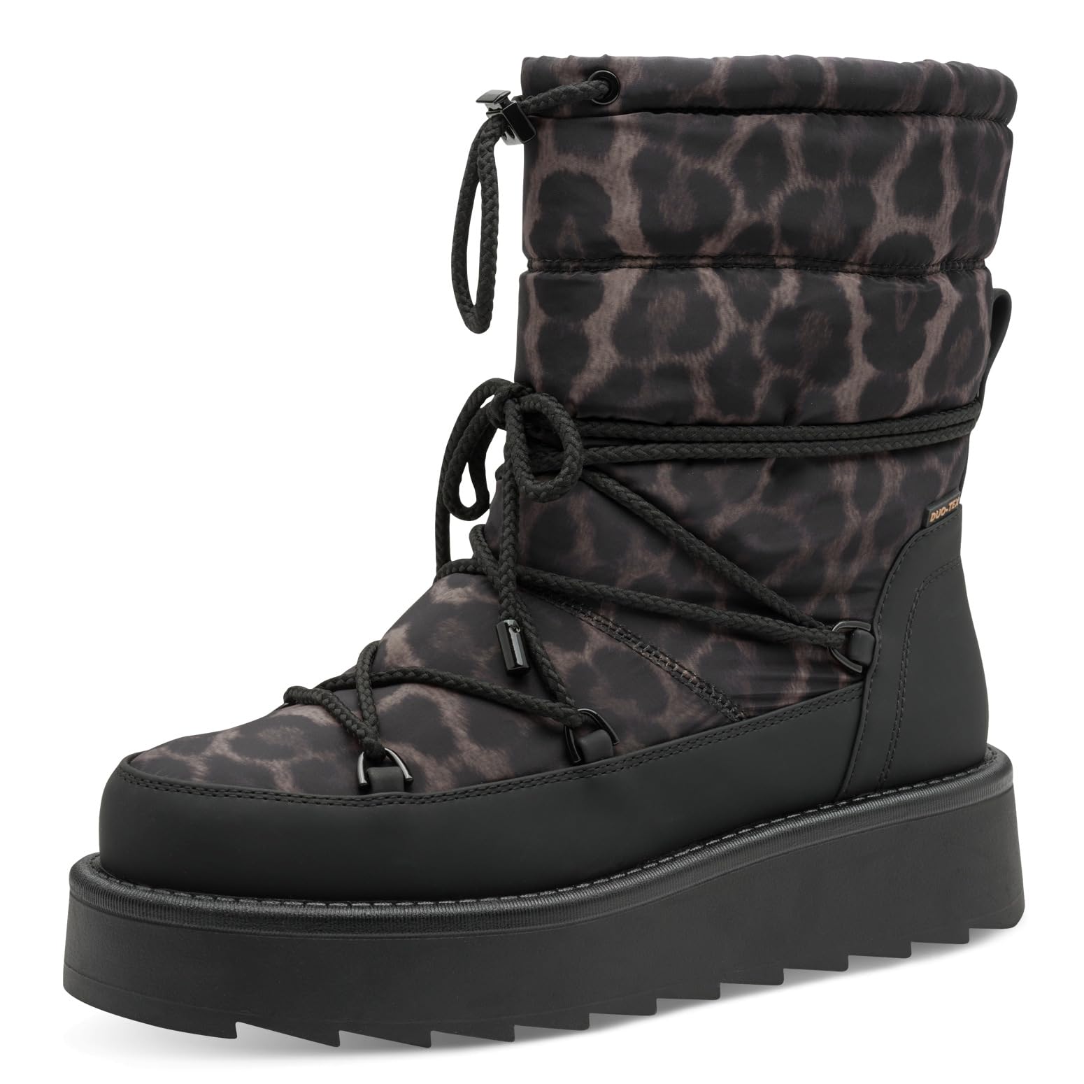 Tamaris Women's WL Lace Boot 1-26846-45 Snow Boots, Black/Leopard, 39 EU, Black leopard, 7 UK