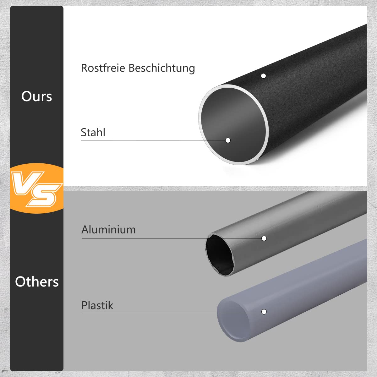 Asta Per Tende Nera Opaca Regolabile 71-122 Cm - Acciaio Inossidabile Con Staffe - Kit Di Installazione Incluso - Design Industriale