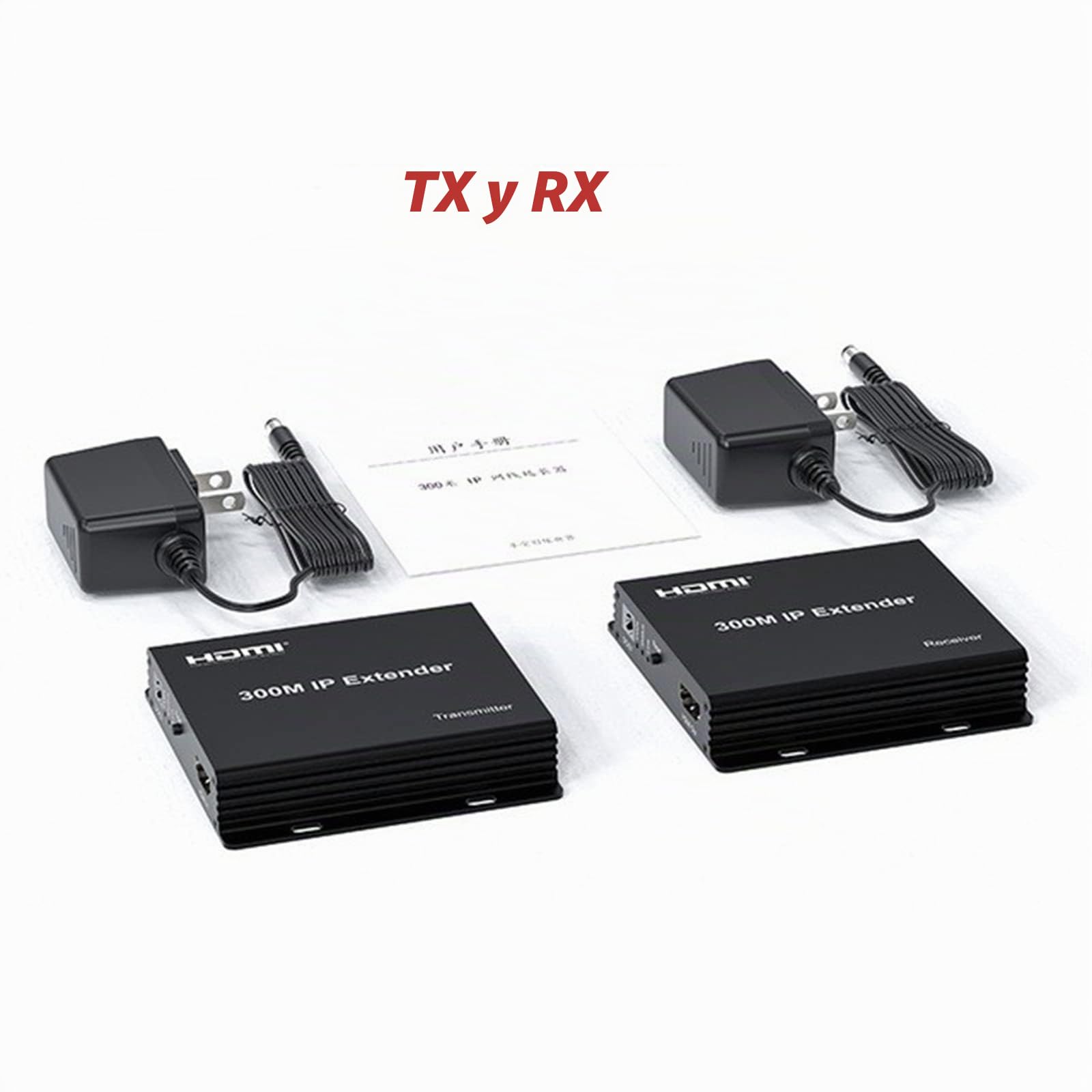 Extensor IP 300M, HDMI Extender over IP RJ45 Cat6 Cable 1080P HDMI to Ethernet Network Extender Support One TX to Many RX vía Network Switch (TX+RX)
