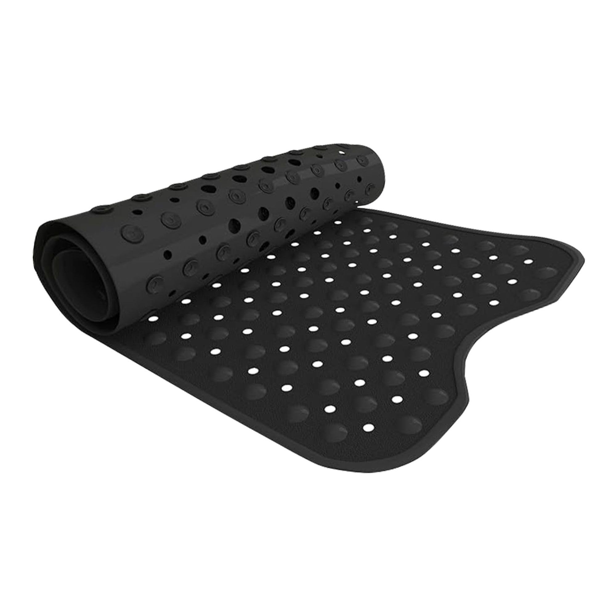 Velvetio Black Bathtub Mat Non Slip - 100X40cm Extra Long Shower Mats Non Slip Anti Mould, Anti Slip Bath Mats With Suction Cups And Drain Holes, Machine Washable,