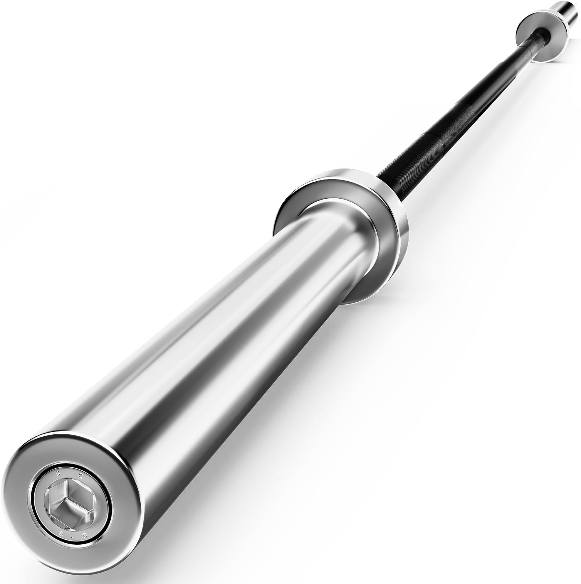 Olympic Barbell Curl Bar EZ Bar Strength Training Bar Threaded Chrome Barbell Bar for Weightlifting, Hip Thrusts, Squats and Lunges