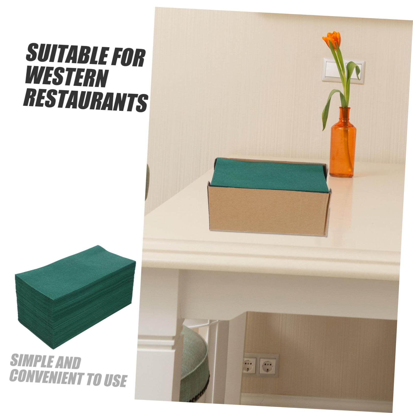 Cabilock 2 Series Servilletas Desechables Verde Para Eventos Toallas Para Invitados Prácticas Y Elegantes Para Bodas Recepciones Y Fiestas 50 Piezas*2