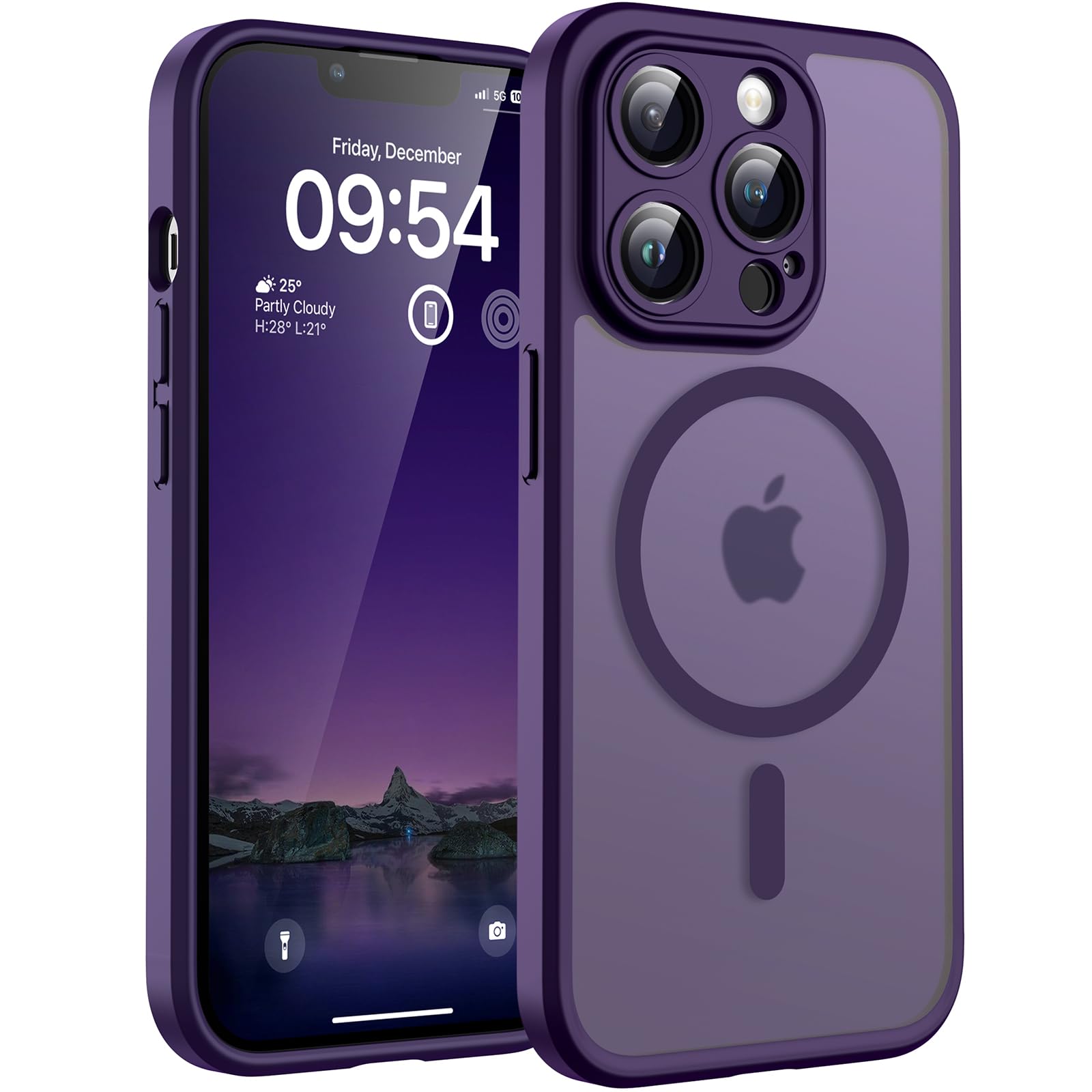 TOCOL Magnetic for iPhone 15 Case 6.1-Inch, Fit for MagSafe, Upgraded [Full Camera Protection], [14FT Military Grade Shockproof] Thin Slim Frosted Translucent Matte Back Phone Cover (Black) — view 168