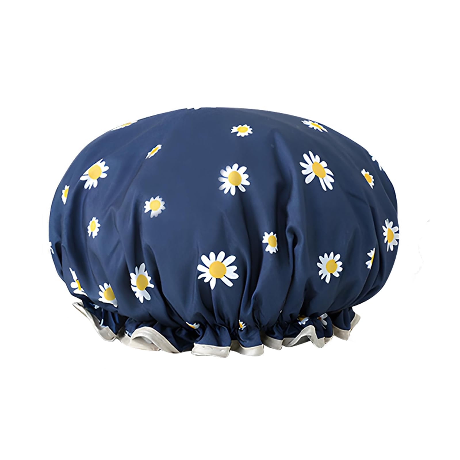 RTRTGS 1 Pc Gorro de ducha para mujer, gorros de ducha impermeables de doble capa con patrón de flores único, gorro de ducha reutilizable para pelo largo, corto y rizado