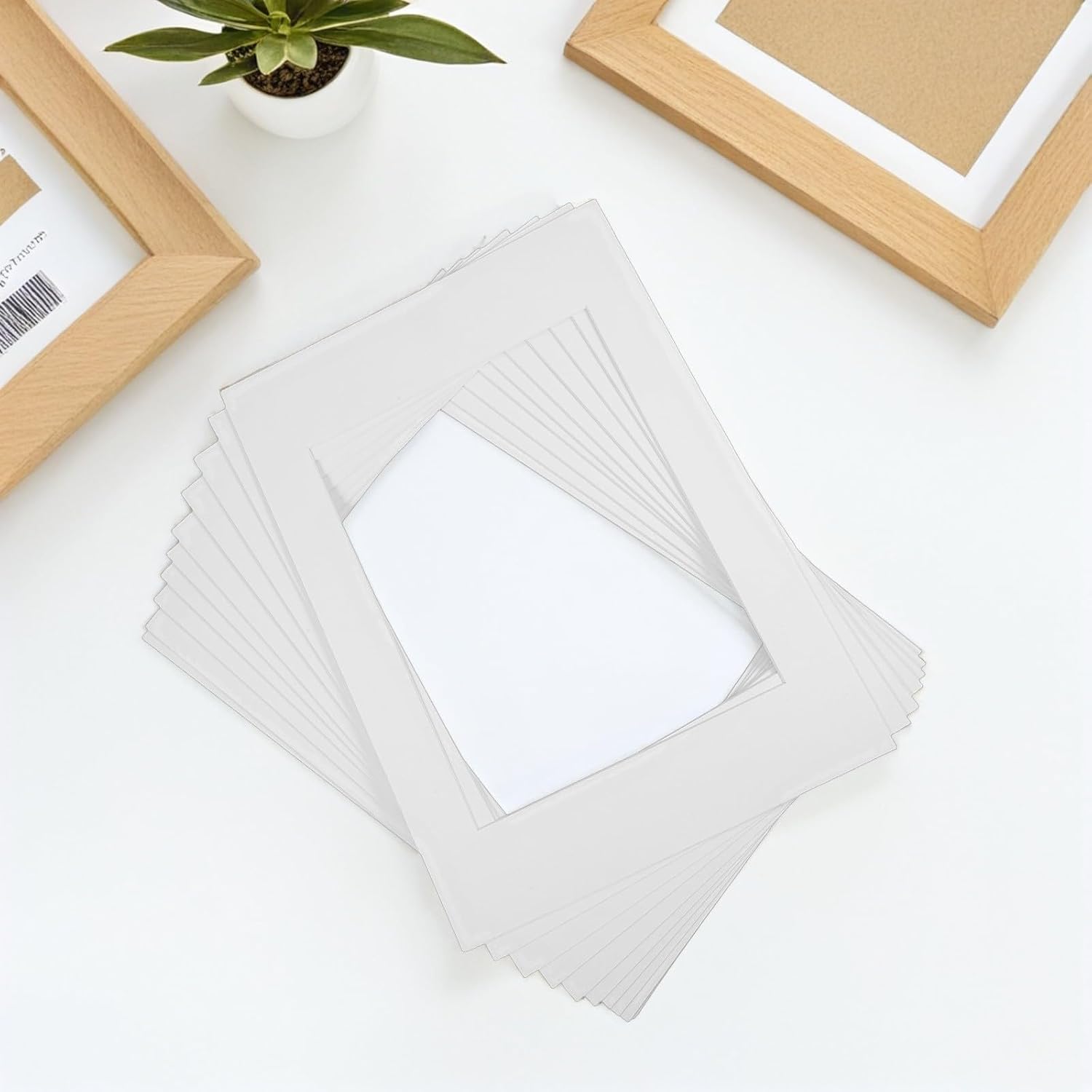 White Pre Cut Picture Mat Board for Photos and Prints, 20 Pack