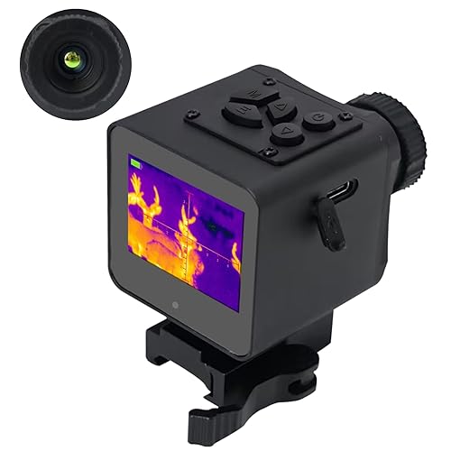 Thermal Imaging Night Vision Scope for Hunting – 320 * 240 Resolution Infrared Thermal Scope with Crosshair & Red Laser Aiming, Waterproof, 3X Zoom, Long Battery Life, Fits 21mm Rail