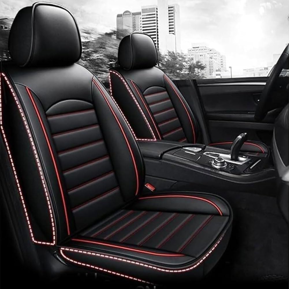 Vordersitze Set Auto Sitzbezüge für Hyundai Kona/Kona Hybrid/N/N Line, Leder Atmungsaktiv Verschleißfest Schonbezug Autositz Wasserdicht rutschfest Vordersitze,A Red