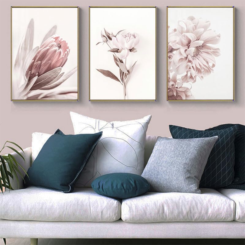 Images murales-tableau abstrait floral rose sur toile premium décoration salon haut de gamme