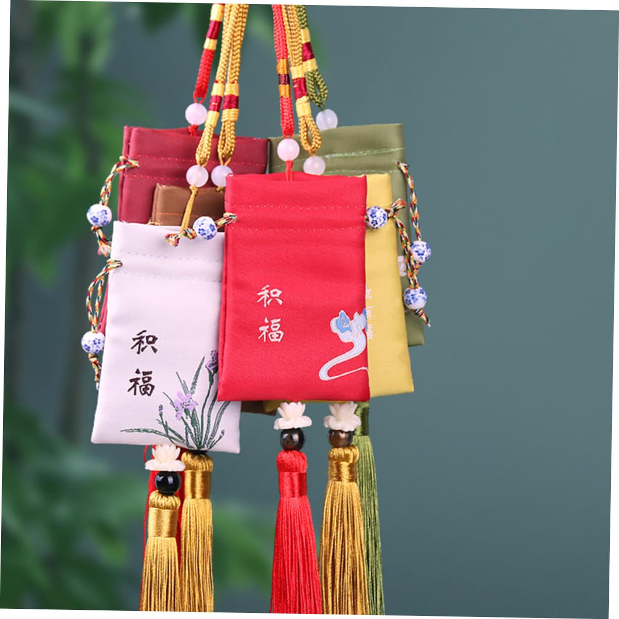 Cabilock 6pcs Embroidered Tassel Sachet Pendant Lightweight Fragrant Pouch for Car Hanging Home Decor for Atmosphere Enhancement and Versatile Use