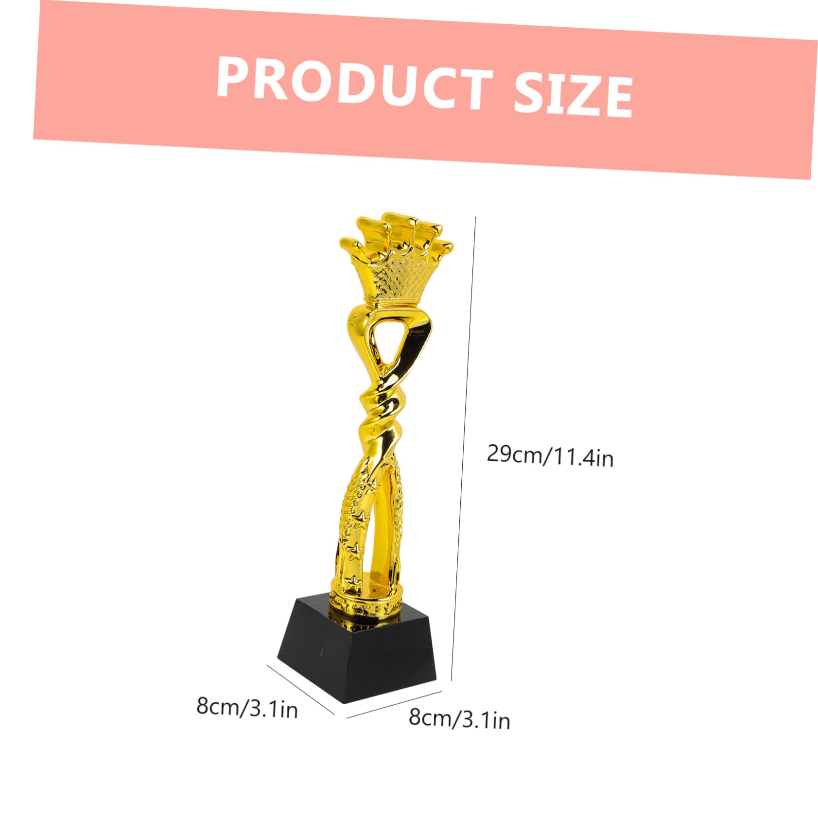 Toddmomy Award Trophy Small Sports Trophy Multi-Function Base Gold Finish