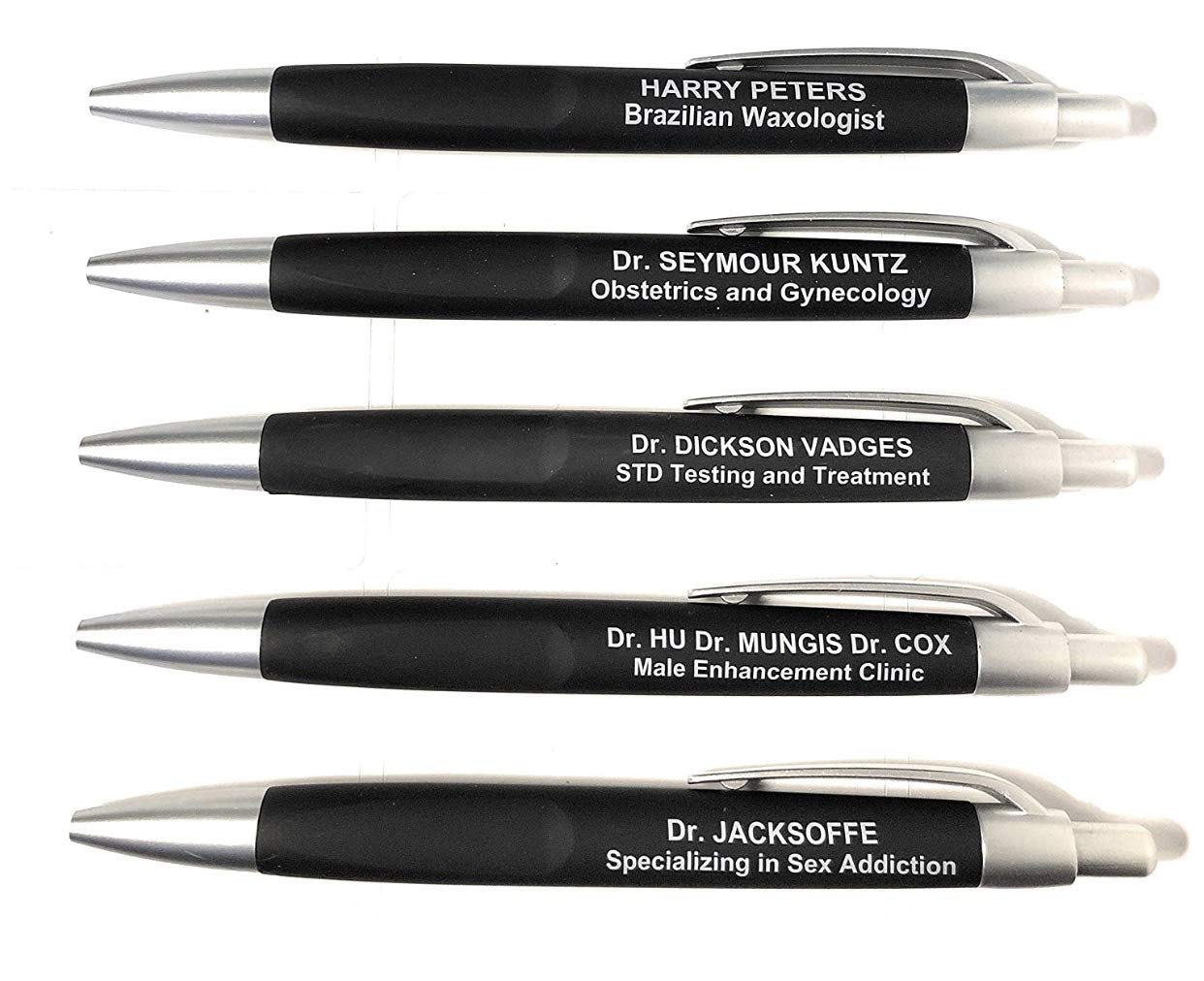 Laughable Funny Pens | Novelty Ballpoint Pens | Gag Gift | For Nurses, Doctors, Med School Students, Medical professionals/assistants, Social Workers, Servers, Waiters | Set of 5 Pens