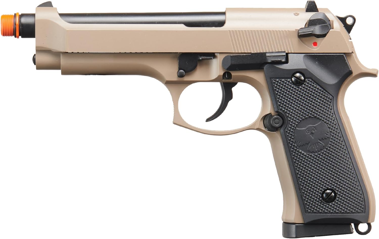 Vorsk Raven R92F Gas Airsoft Pistol (320 FPS) - Black/Tan