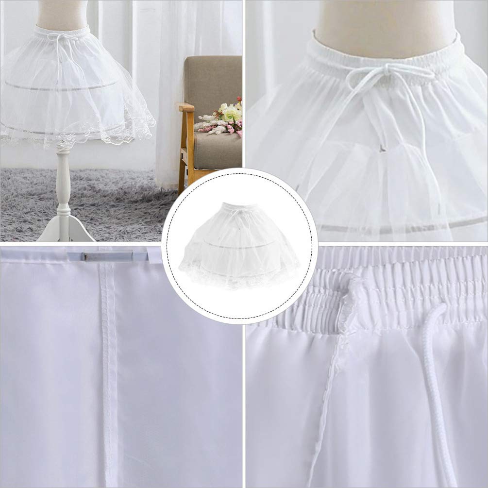 SOIMISS Mädchen Reifen Petticoat Kurzen Krinoline Unterrock Spitze Unterrock Weißen Kurzen Petticoat für Kinder Mädchen Hochzeit (Weiß)