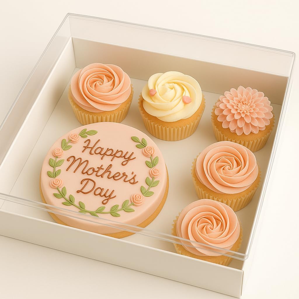 Sweet Degrees 10 pack Cake and 5 Cupcakes Bento Box | transparent and clear Dessert Storage Container with Lid | Portable Box for Cakes & Cupcakes, Treats | BPA-Free | Great for Birthdays & Parties