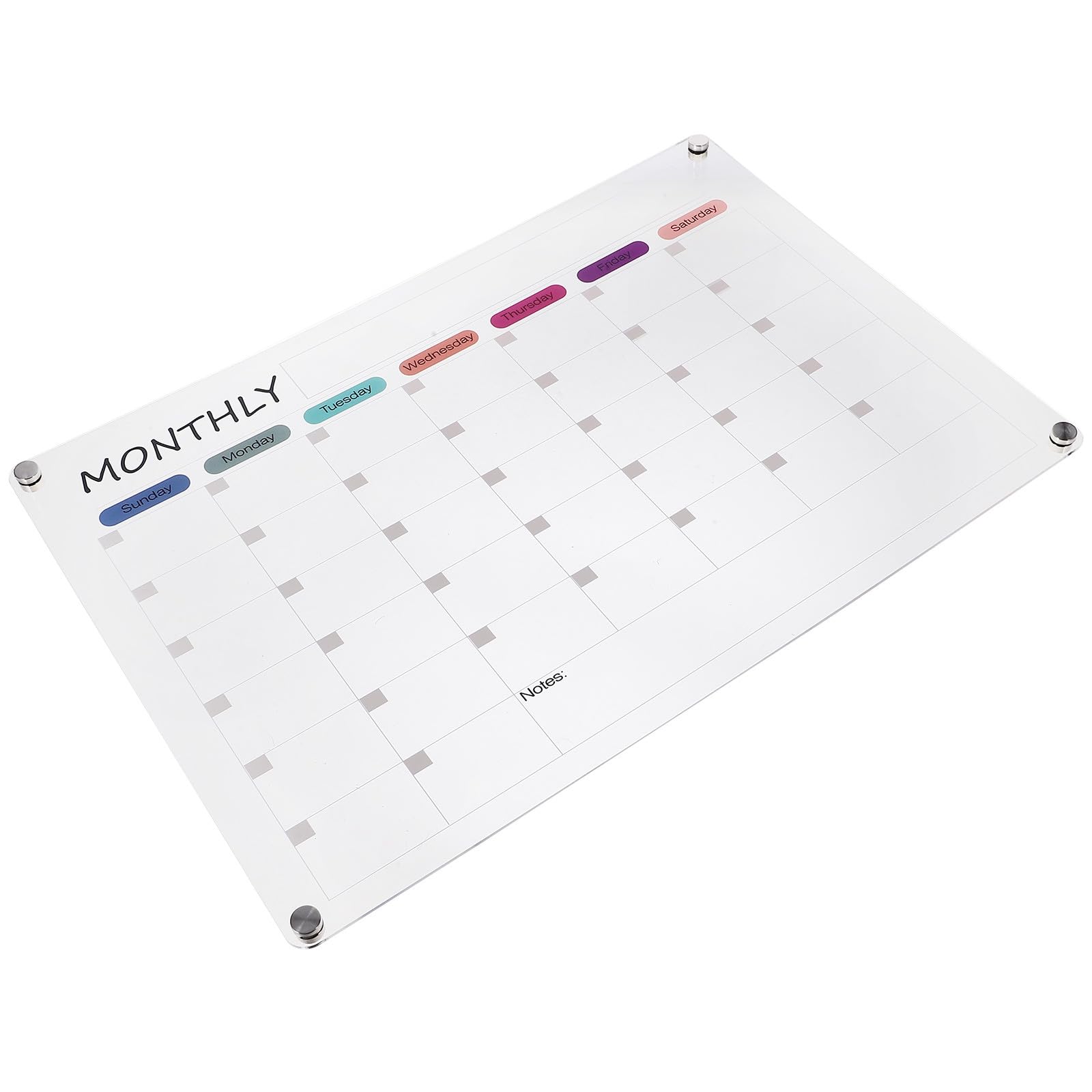Calendrier Magnétique en Acrylique Réutilisable Tableau Blanc Effaçable à Sec Pratique pour Planning Mensuel et Casiers