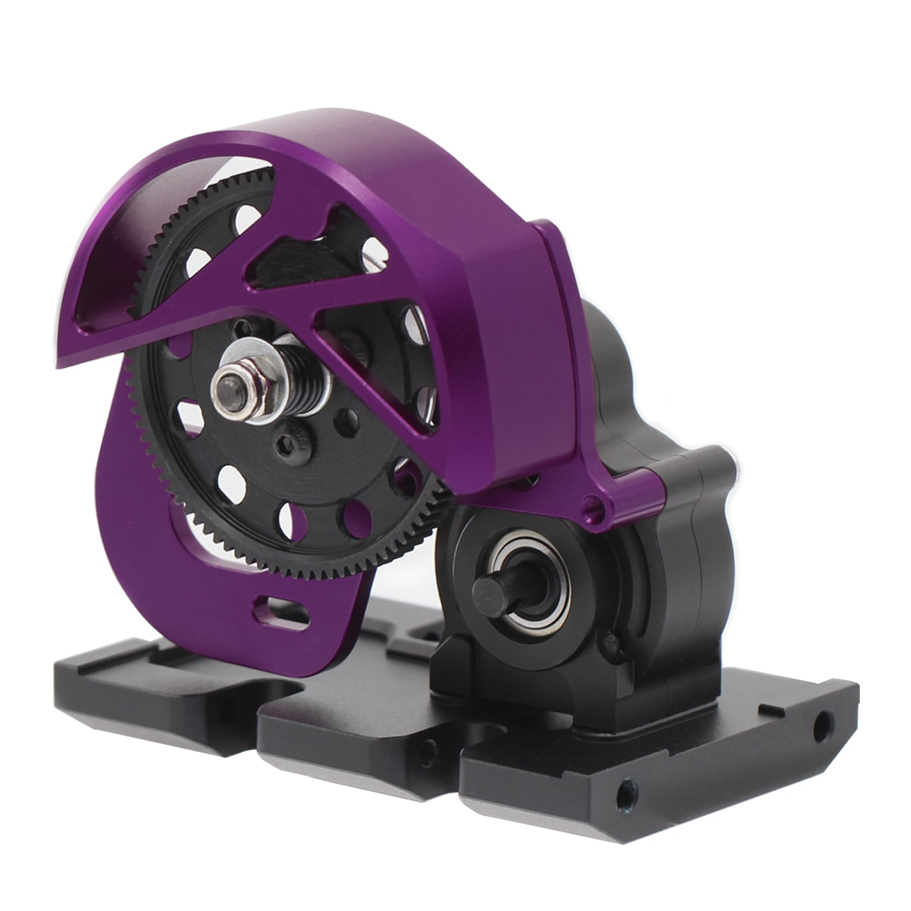 AMK Aluminum 1/10 Scale Transmission SCX10 II Gearbox with Skid Plate for RC Crawler Axial AX10 SMT10 Vanquish VS4-10 SCX10 Upgrades (Purple)