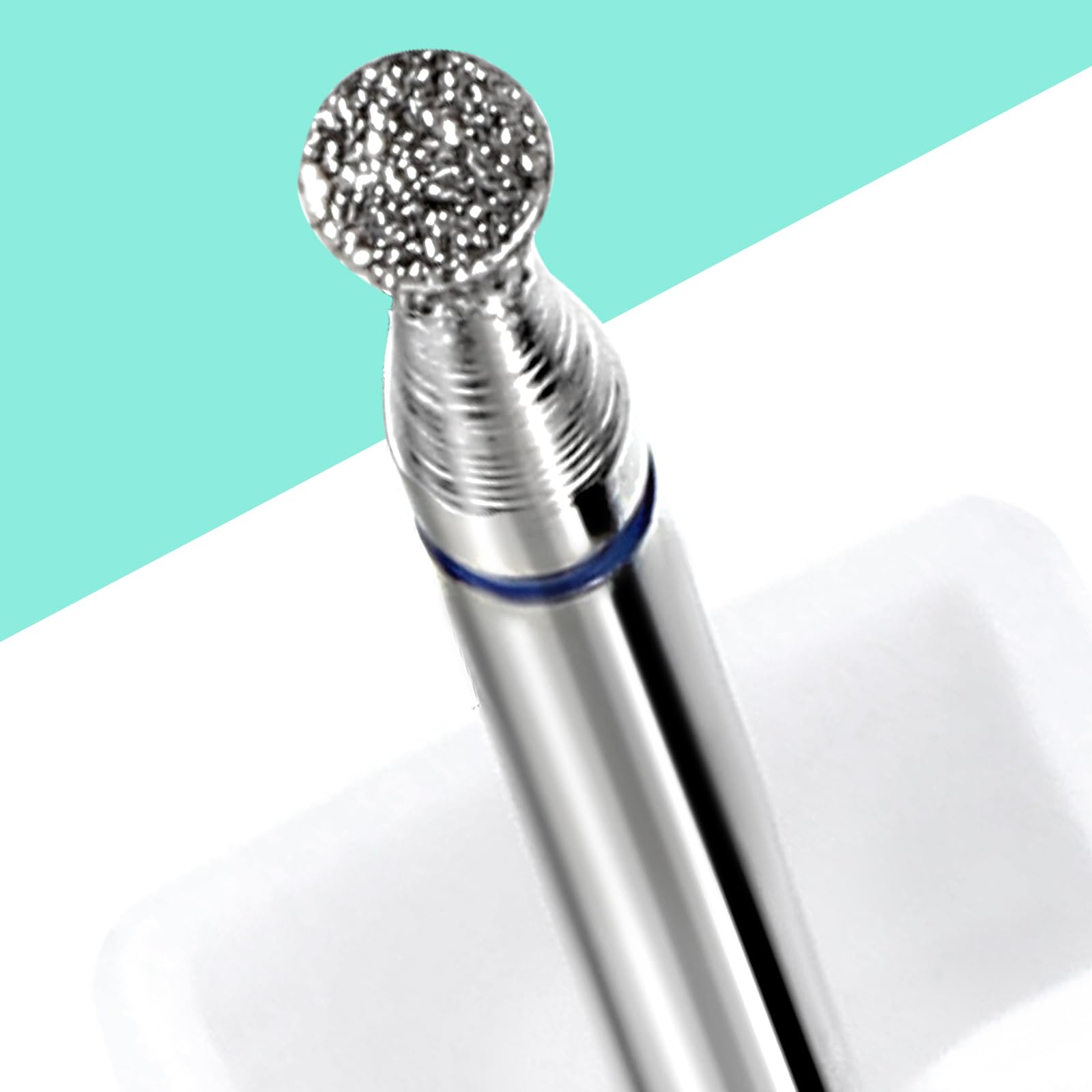 Andibro - Puntera para lijadora de uñas, puntas de uñas, profesionales, planas, puntas de uñas, eliminación rápida de cutículas, acrílico, gel duro, bola cónica, redonda, para manicura pedicura