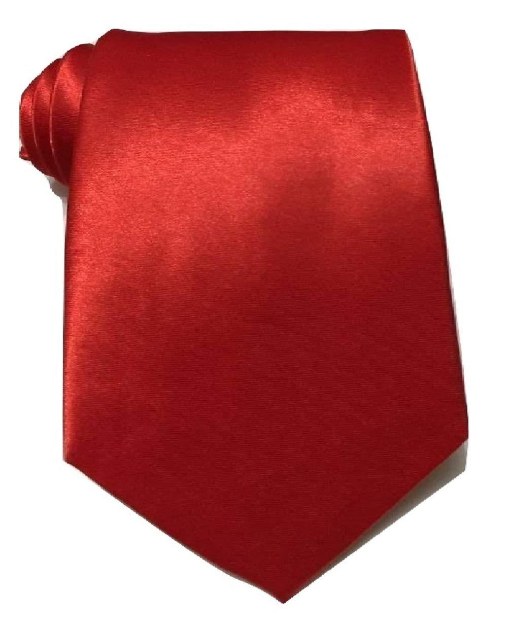 L&L® Standard 9cm Wide Mens wedding event prom party plain Satin necktie tie (Red)