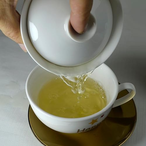 Miniatura 6 de Gaiwan - Tazas de té de porcelana de la tradición china, sancai, cubierta de cuenco para labios, platillo (6.8 fl oz blanco)