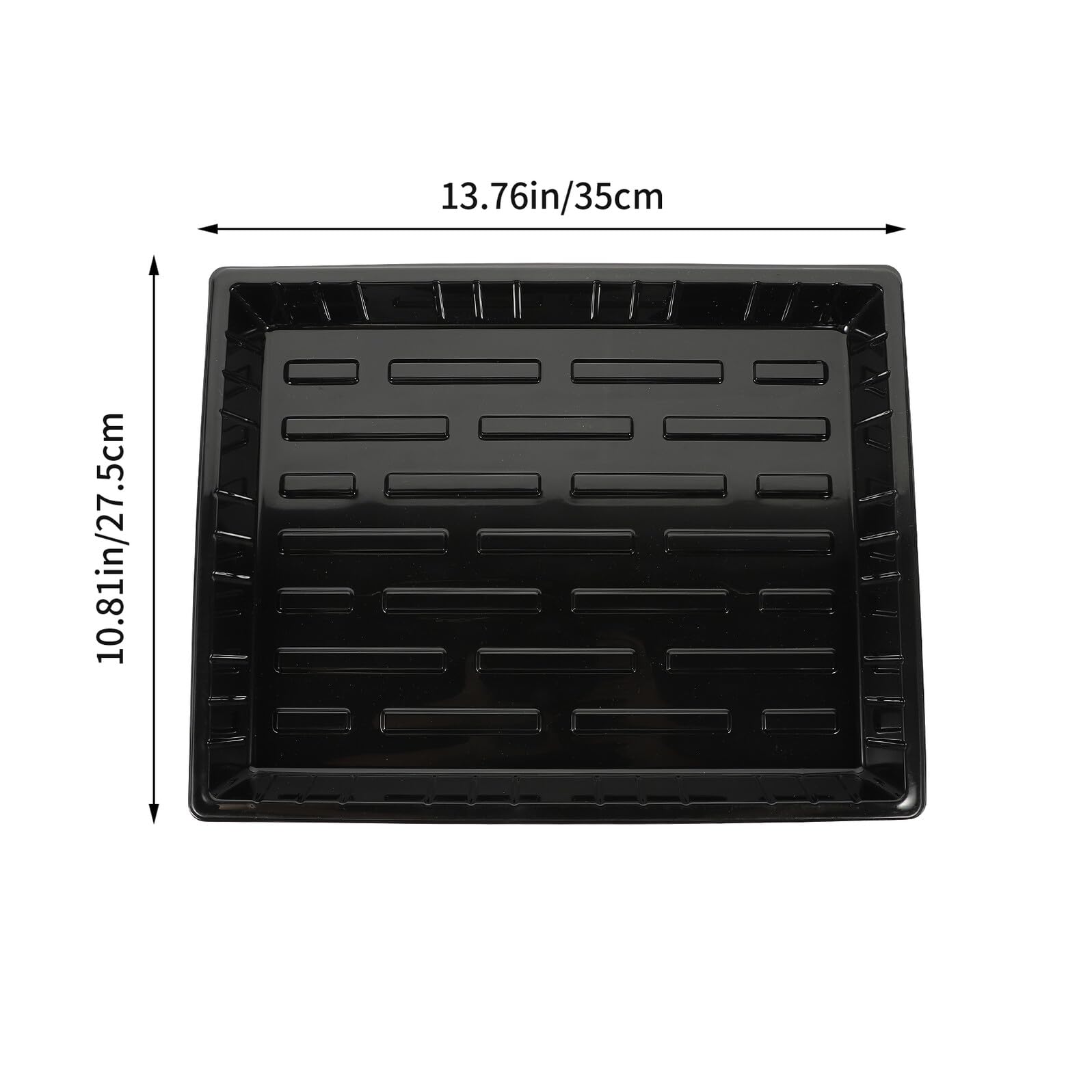 Sewroro Lot De 5 Plateaux De Germination en Plastique sans Trous 13.78X10.83X1.38In Supports De Semis pour Jardinage en Serre Balcon Culture Hydroponique