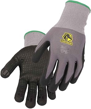 Black Stallion GC1526-GB AccuFlex Nitrile Micro-Foam Dot Grip Knit Gloves, Medium, 12 pack