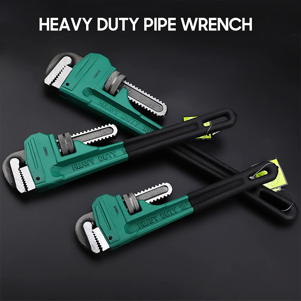 Dioche Pipe Wrench, 8 Inch Plumbing Wrench Strap Wrench Oil Filter Wrench Strong Grip Plumbers Universal Spanner for Gas Tank Repairing, Household Plumbing, Industrial Maintenance