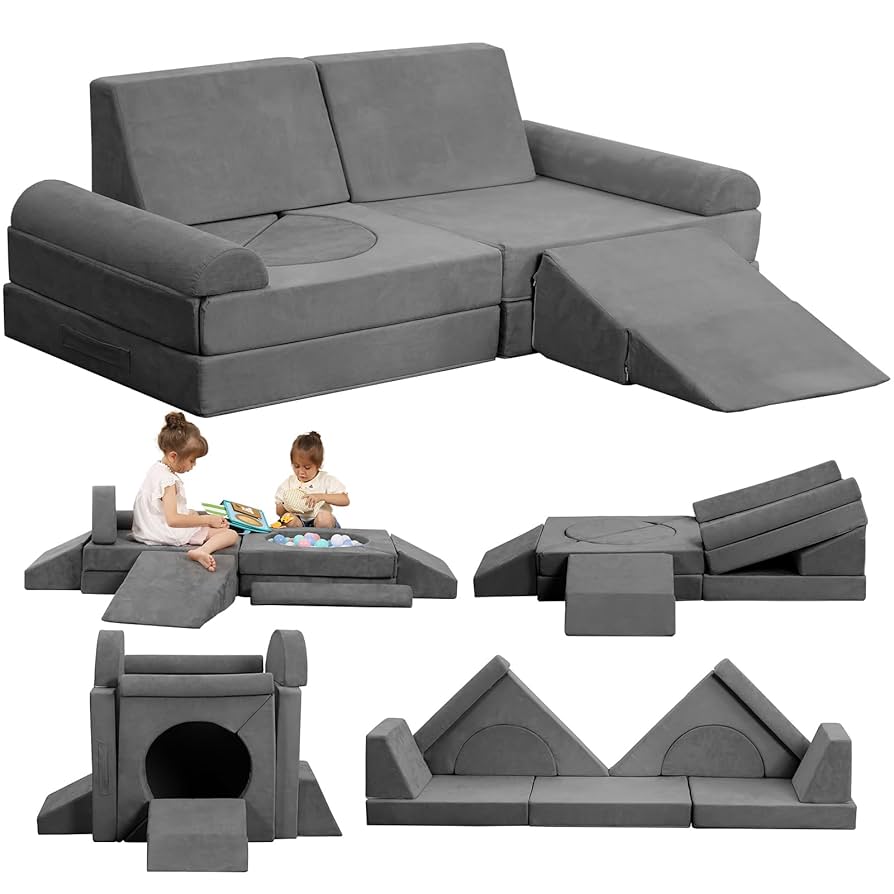 Amazon.com: HAHASOLE 12PCS Modular Kids Play Couch, Kids