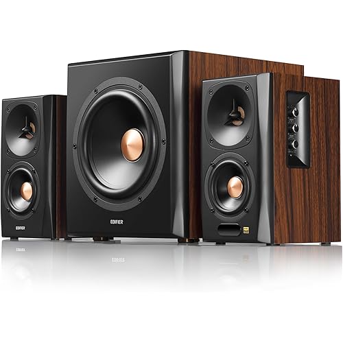 Edifier S360DB Bluetooth Bookshelf Speaker with Subwoofer, Wireless Speakers with 155W RMS Output, Premium 2.1 Audio System for Gaming Rooms, Living Room, and Dens