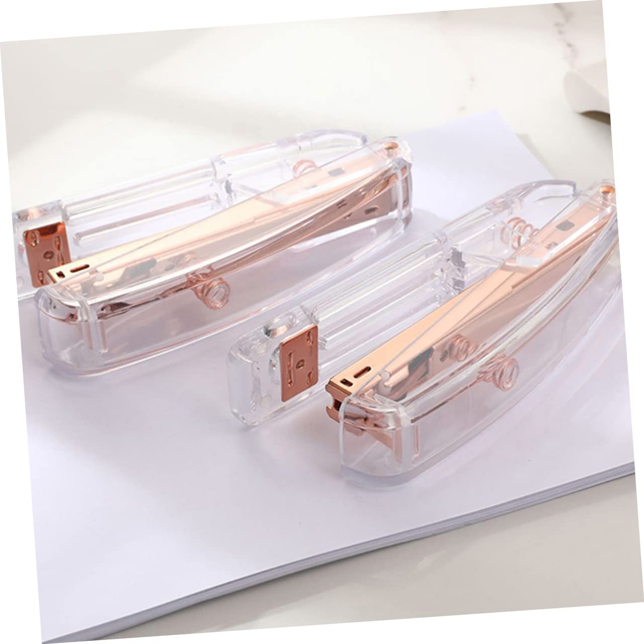 Homoyoyo Grapadora Para Escritorio Grapadora Ligera Y Rosa Dorado Y Plata Para Oficina Profesional Para Casa Y Piezas*2