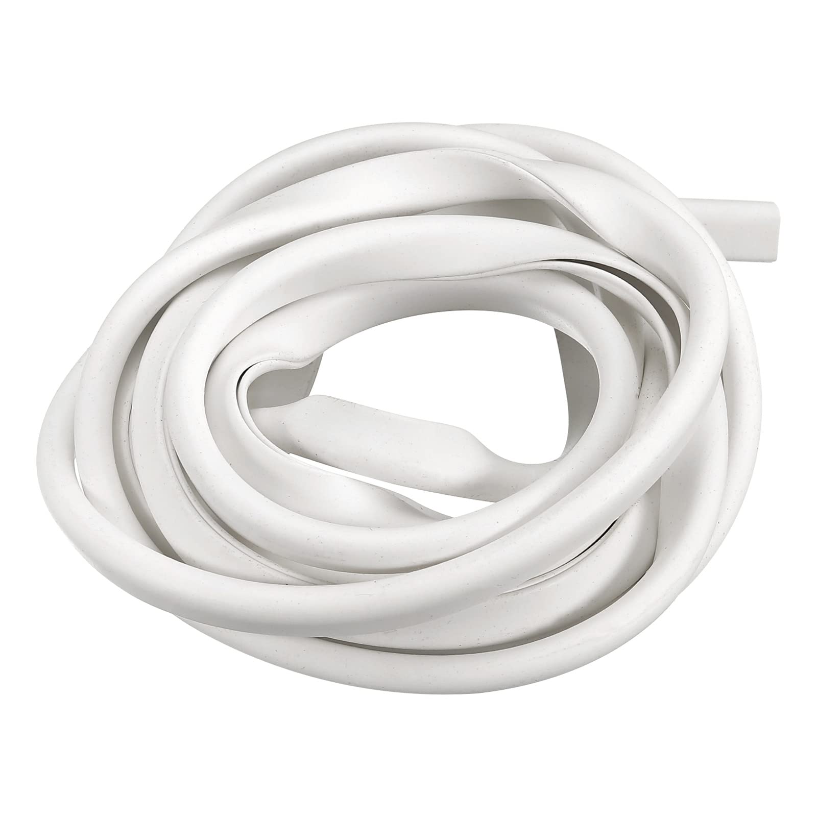 sourcing map U Channel Edge Trim, 6.5ft Length Rubber Guard Seal Strip Edge Protector Fit for 1.5-2.5mm Edge, (13/64" W x 5/16" H) White