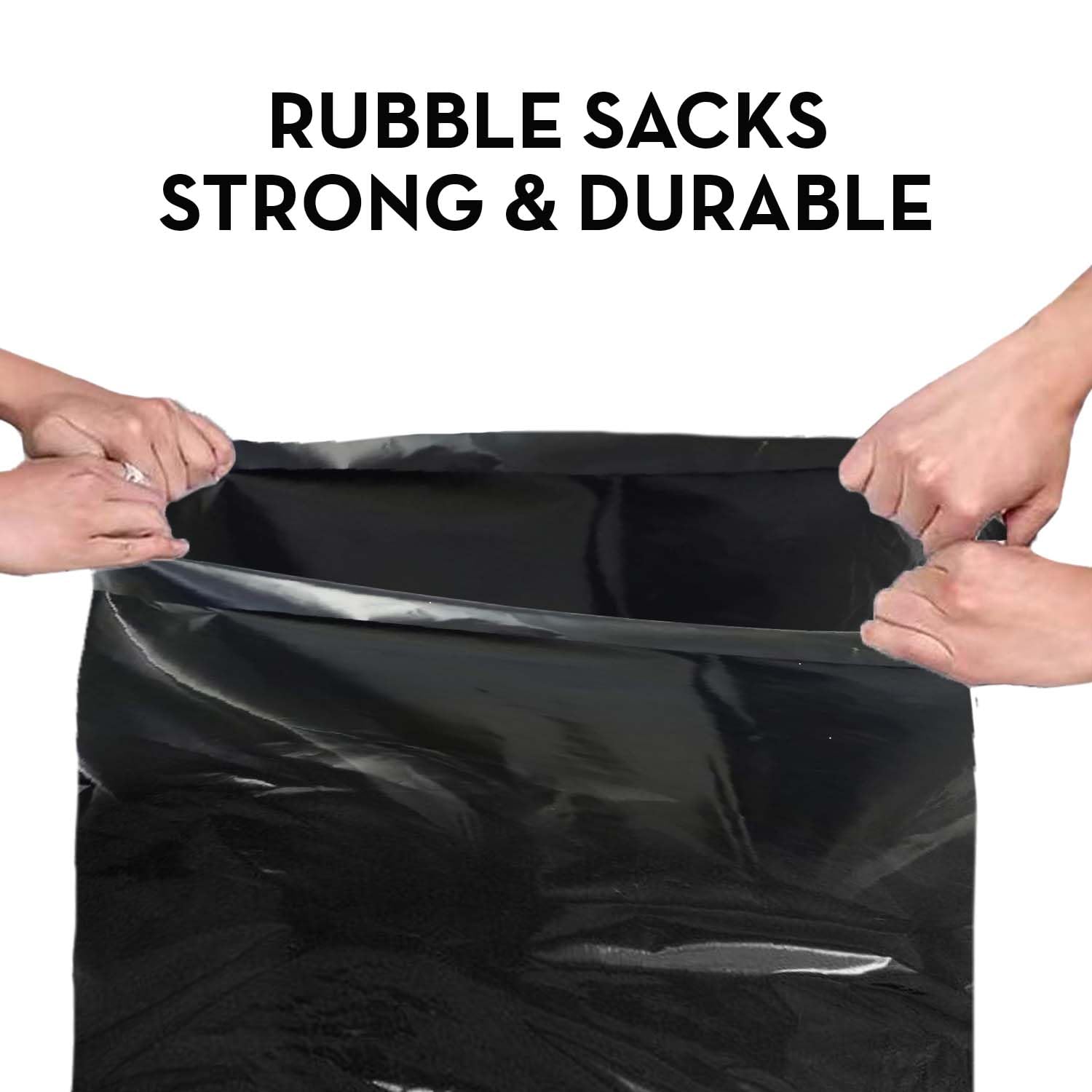 Primes DIY Lot de 100 sacs à déchets de jardin très résistants de 50,8 x 76,2 cm, sacs à déchets de construction, noirs, de 90 à 100 microns, capacité de 30 kg