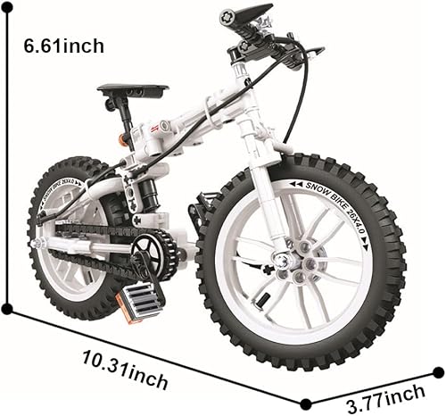 Miniatura 7 de Bloques de construcción de bicicleta, juego de construcción de modelo de bicicleta plegable, escala 16, kit de construcción de bicicleta de montaña