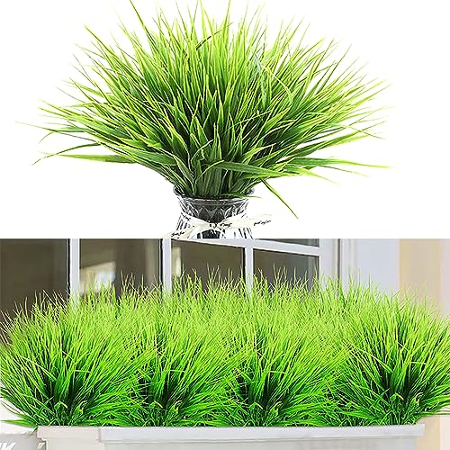 Hierbas artificiales para exteriores, 9 paquetes, plantas artificiales para exteriores, plantas artificiales como auténticas, resistentes a la intemperie, flores artificiales, resistentes a los rayos