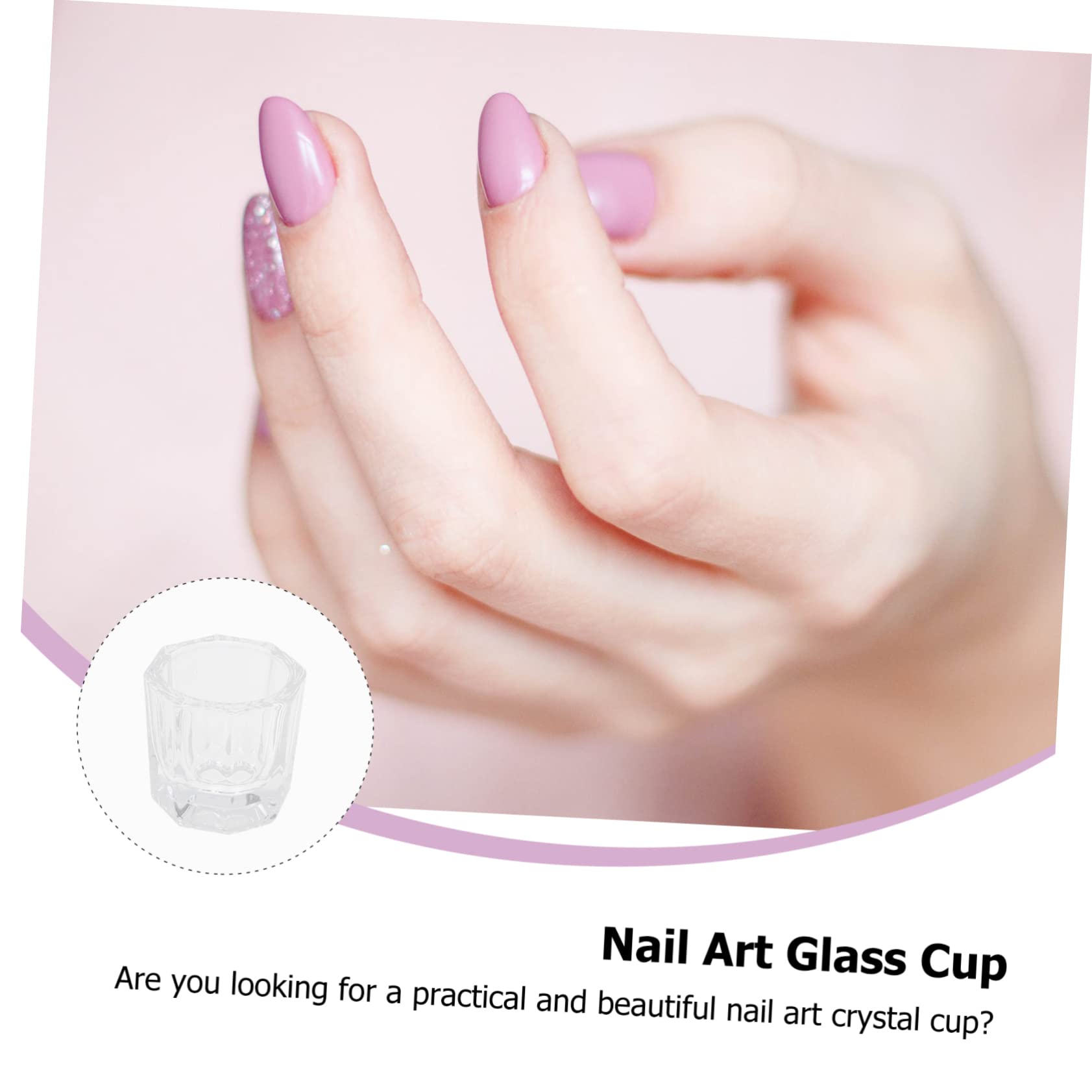 3Pcs Glass Nail Art Liquid Cup Star Shape Manicure Supplies for Mixing Liquid Powder Thick Base for Stability Transparent Design for Easy Viewing