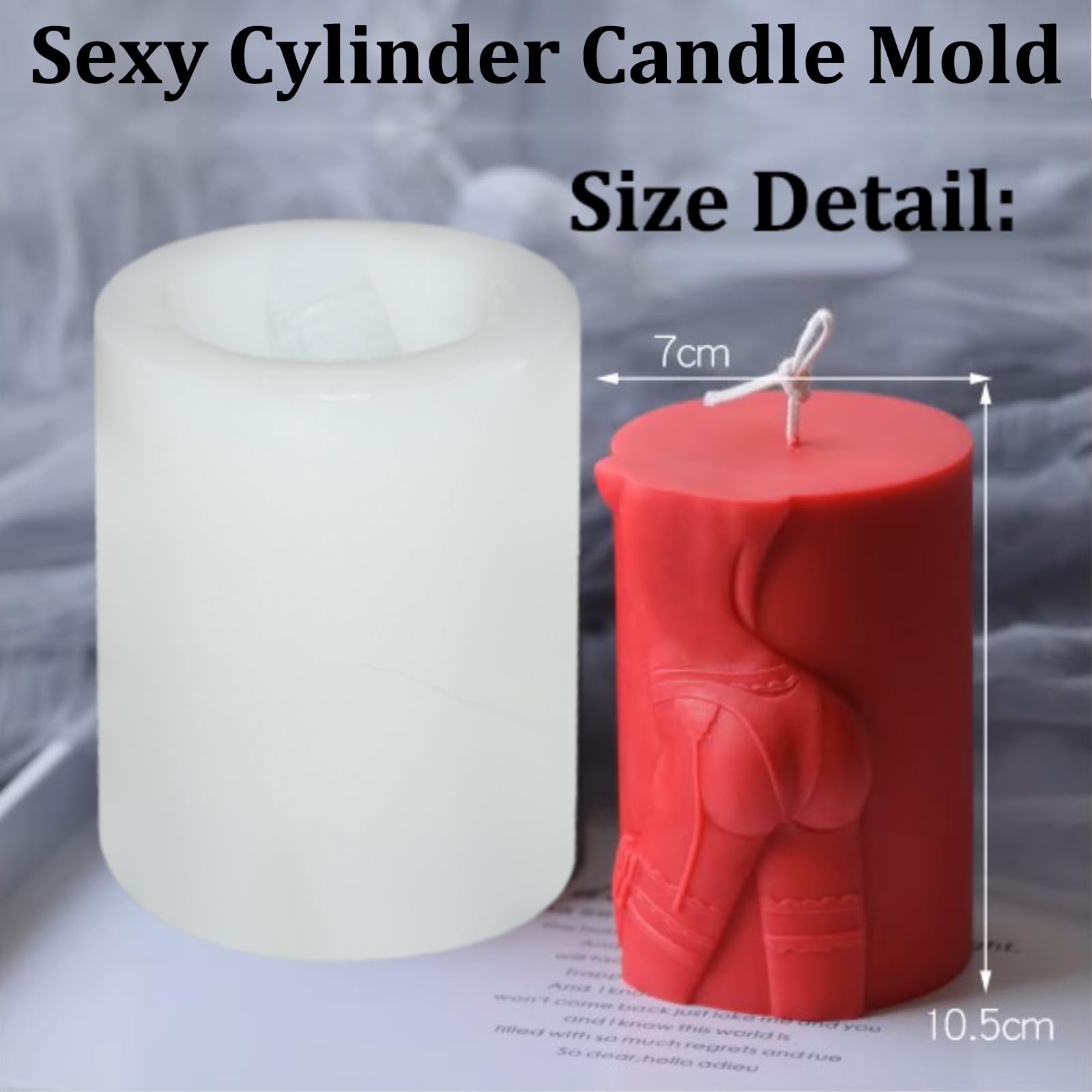 Large Cylinder Candle Mold Pillar Silicone Mold for Candle Making Silicone Soap Candle Making Mold Flower Epoxy Resin Casting Mold for Scented Candles Soaps Fondant Making