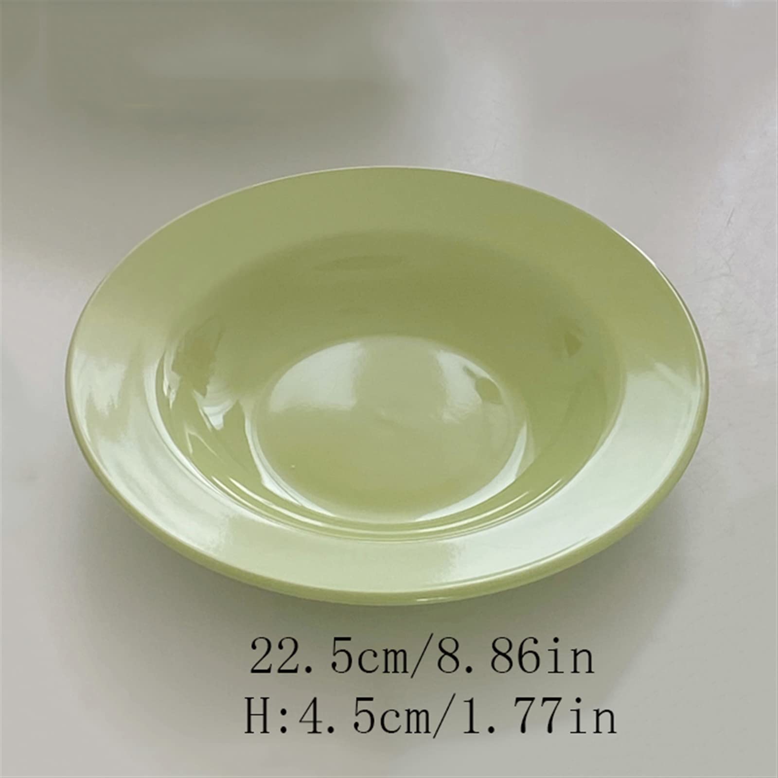 zastawa stołowa Prosta zielona miska na makaron ceramiczny talerz zupy domowa miska na zupę restauracja kawiarnia miska sałatkowa jednokolorowy talerz deserowy talerz na makaron okrągły głęboki talerz
