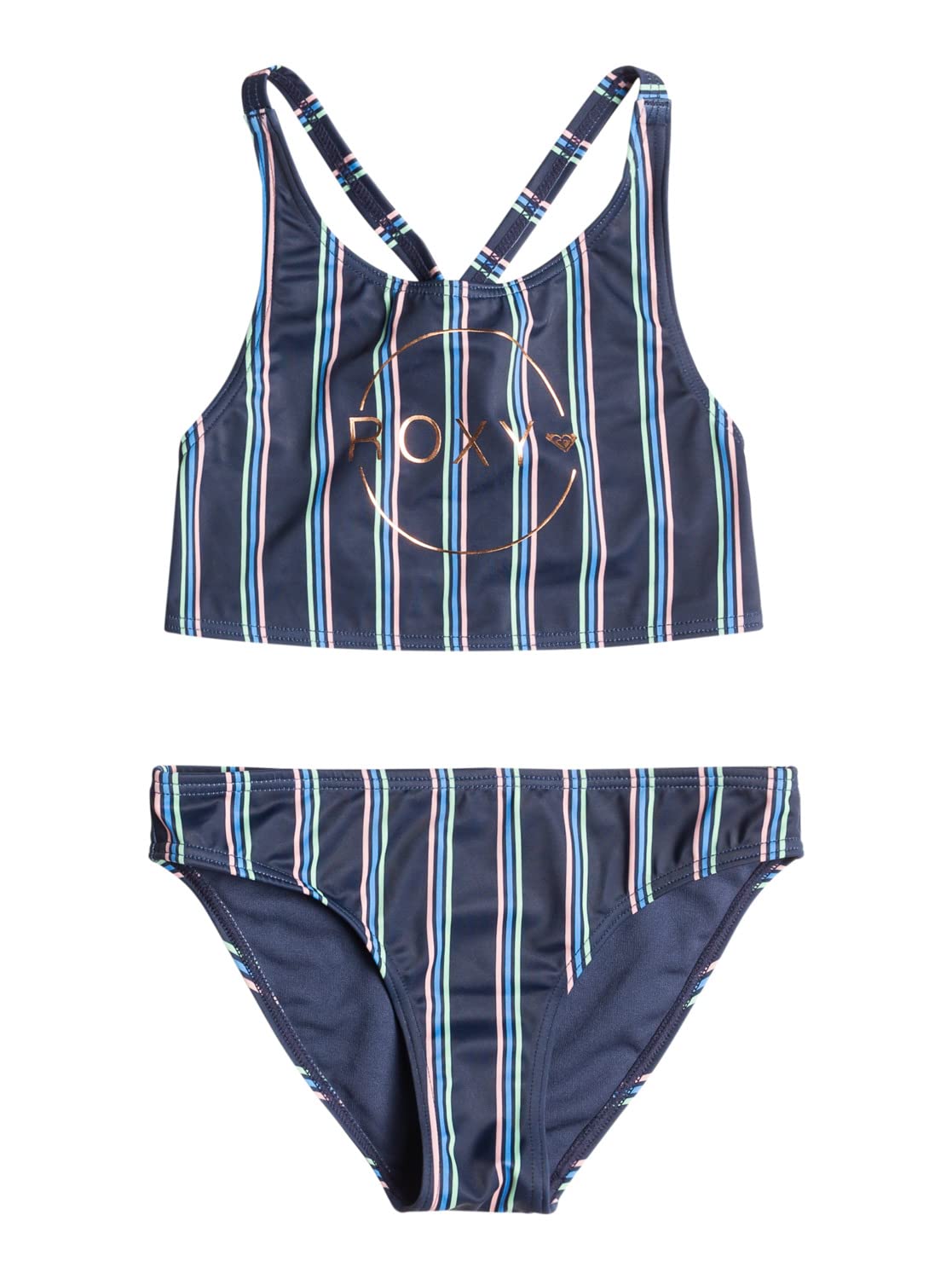 Roxy Swim For Days - Conjunto de Bikini Crop para Niñas 6-16
