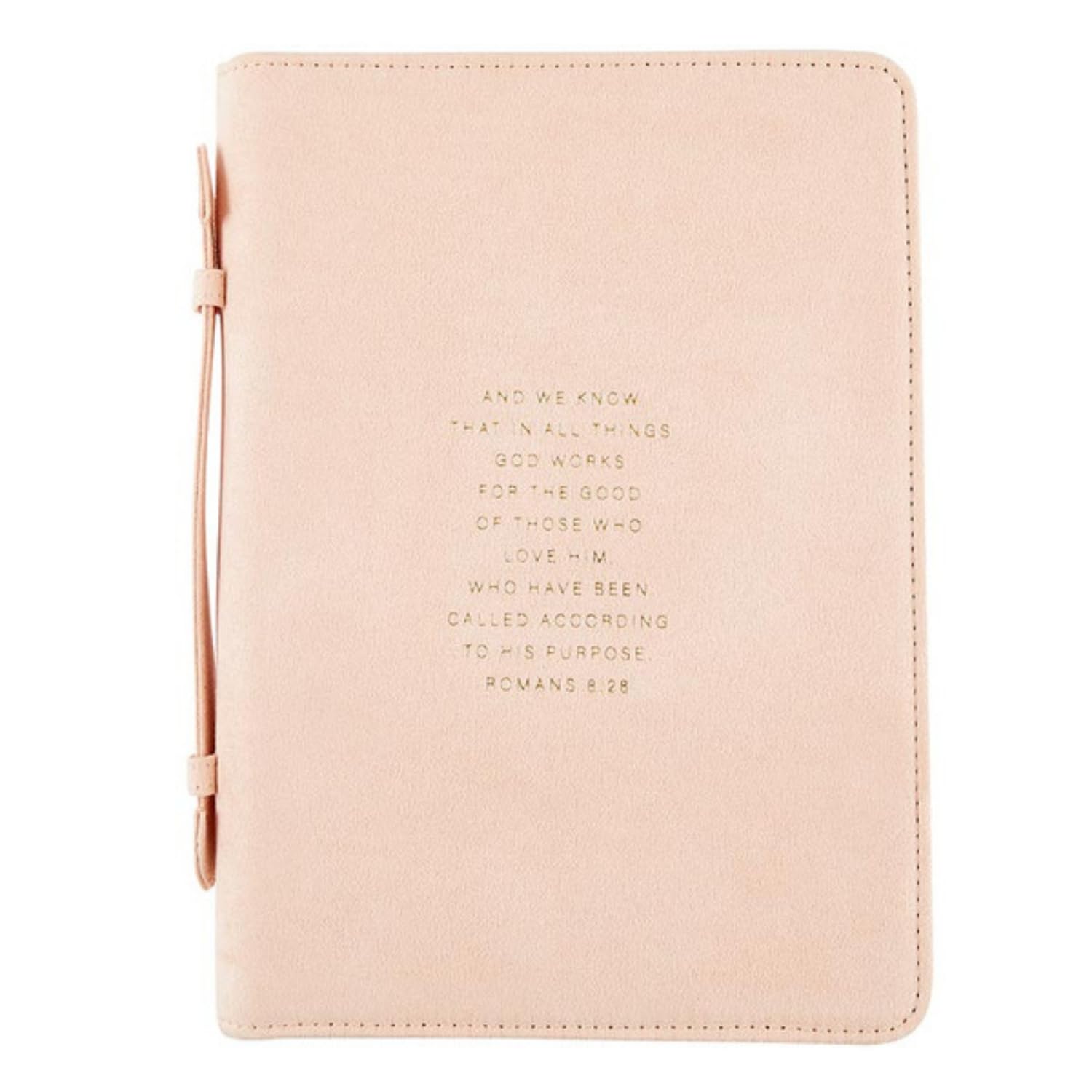 Creative Brands Faithworks Simply Faith Collection Bibelhülle aus Wildleder, Pfirsich - Römer 8:28, 7 x 10-Inch
