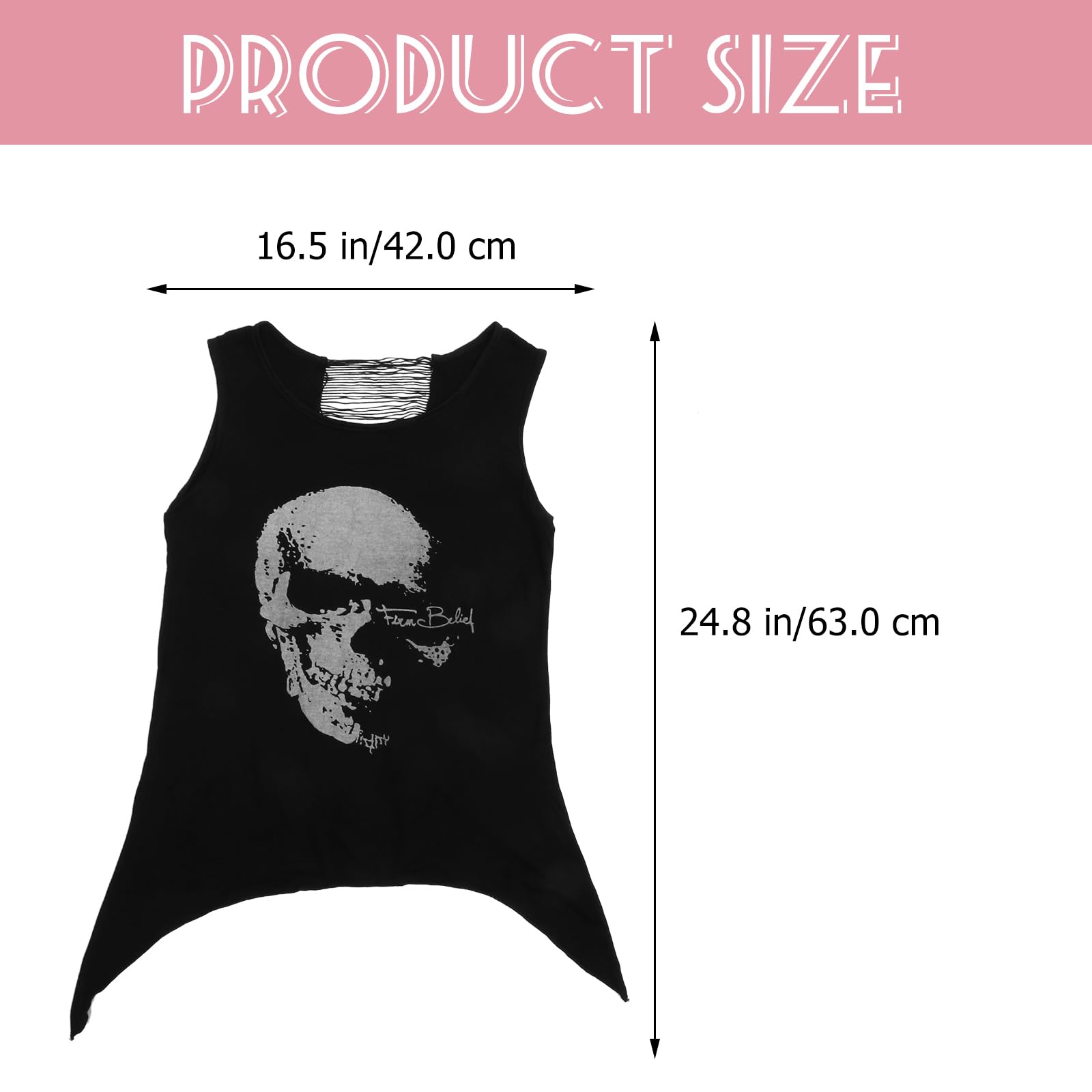 ROSENICE Donne Teschio Punk Nappa Camicia Senza Maniche Gilet (Nero)