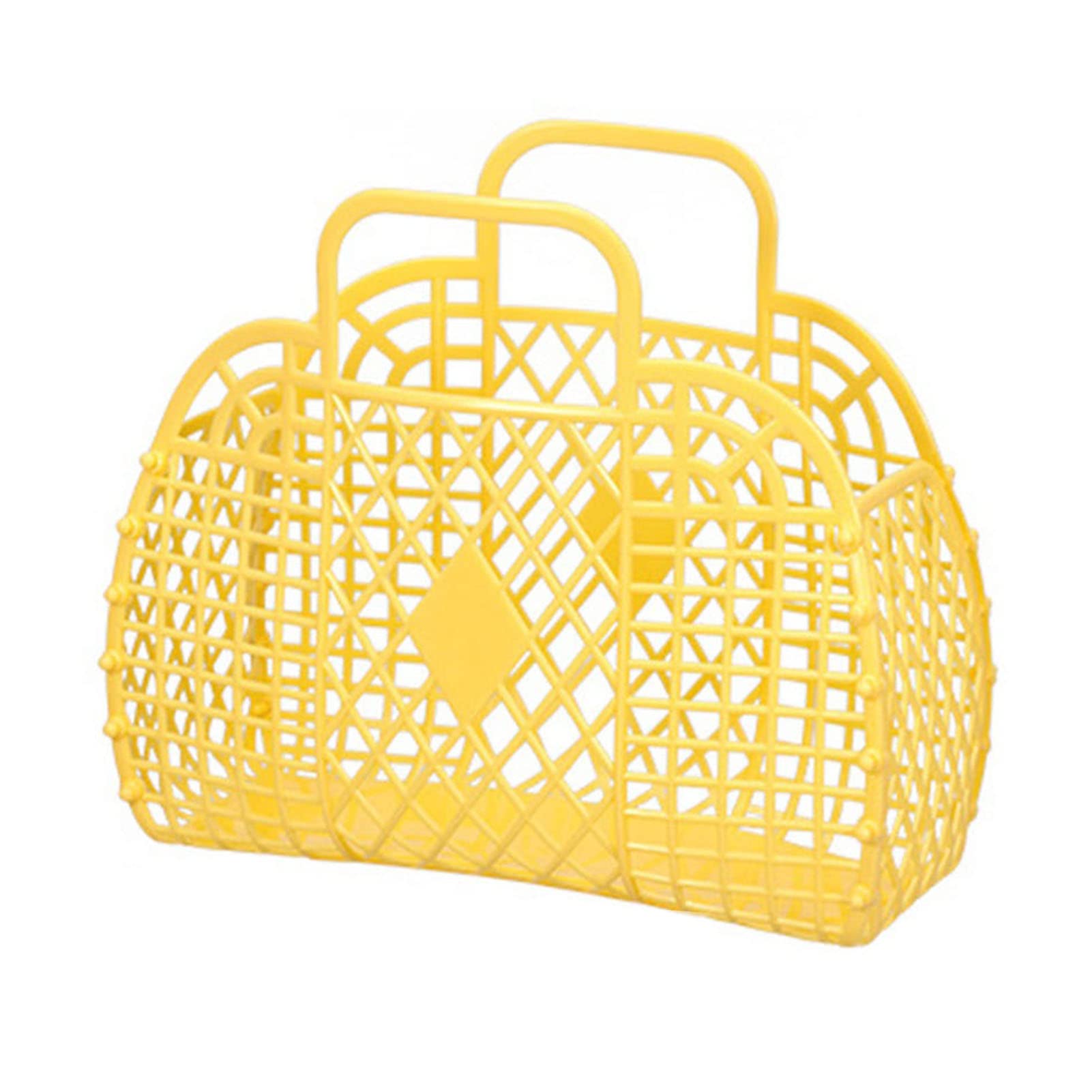 Collapsible Shower Caddy Storage Basket with Carry Handles Plastic Portable Hollow Shopping Storage Basket Laundry Baskets Waterproof Reusable