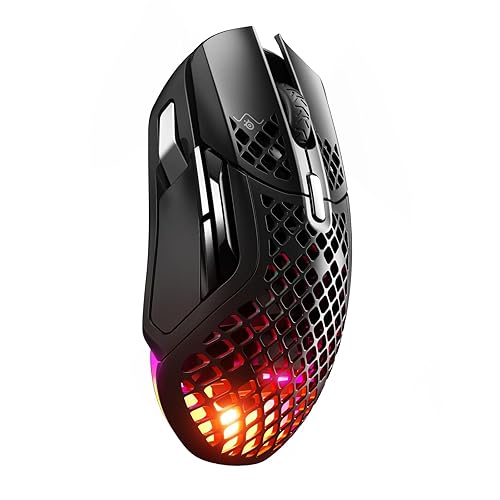 SteelSeries Aerox 5 Wireless - Holey RGB Gaming Mouse - Ultra-lightweight Water Resistant Design - 9 Buttons - Lag-free 2.4GHz / Bluetooth Wireless - 18K DPI TrueMove Air Optical Sensor - Wireless - Aerox 5