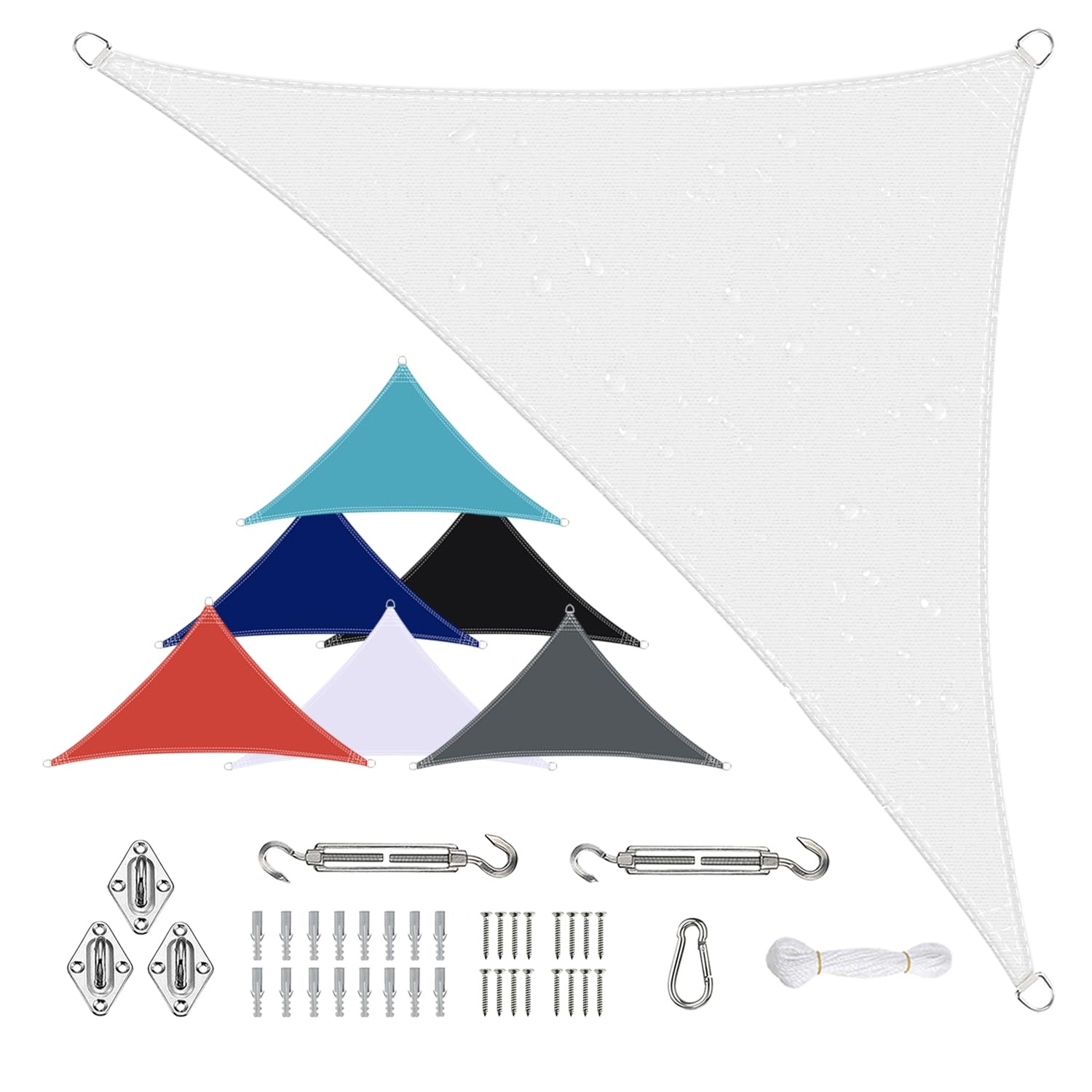 Sichtschutz Sun Sail Shade 7x7x8M, Durable Oxford Canopy, 90% UV Block, With Fixing Kit, for Square Outdoor Garden - white — image 1