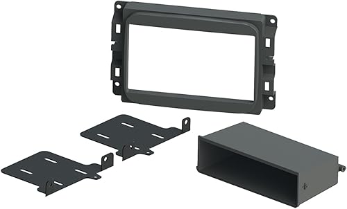 Scosche CR1298B Compatible con Ram Truck ISO 2013-2018 doble DIN y DIN+Pocket Dash Kit, modelos con radios de nivel base, paquete de molduras negro