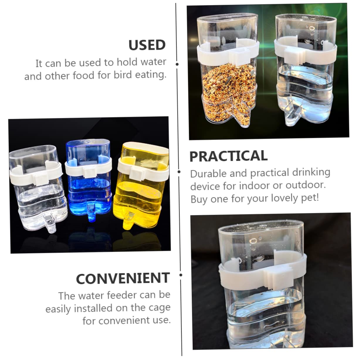 12piezas Comedero Automático para Pájaros Bebedero y Comedero para Resistente y Duradero Práctico para Jaulas