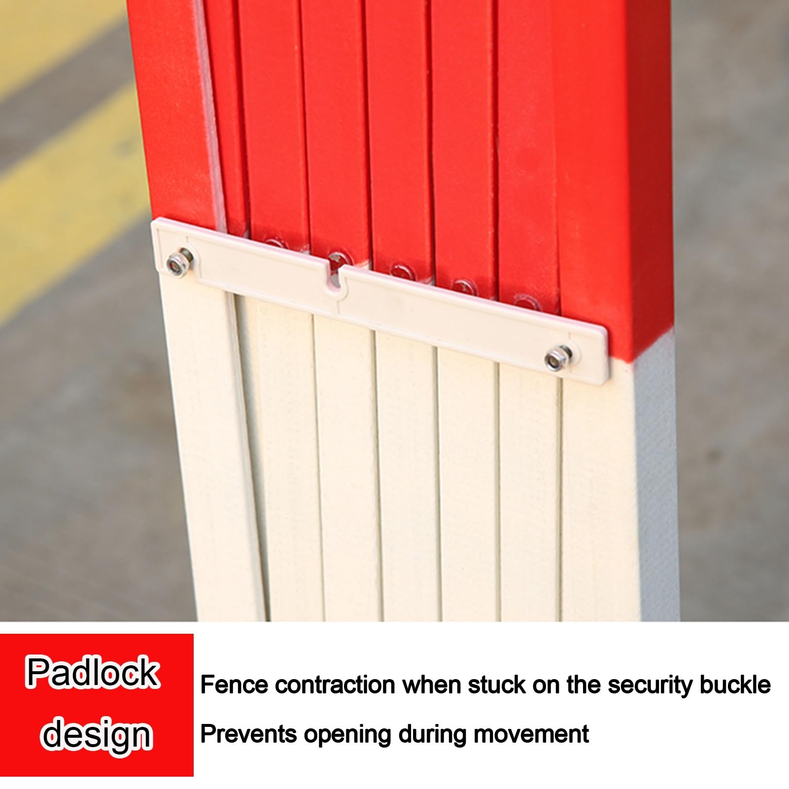 Barricada metálica Extensible, Barrera de tráfico retráctil, barandilla móvil Extensible, Barrera móvil para Garaje, Tienda y Calle, Rojo y Blanco, 1,2 x 8 m,Red+White-1.2x8m