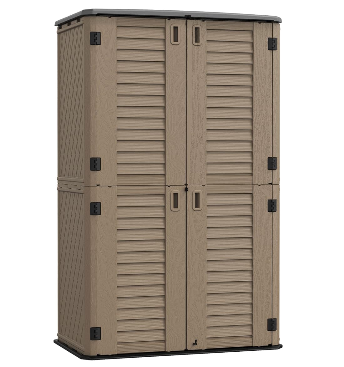 KINYING Sheds & Outdoor Storage, 66 cu.ft Vertical Outdoor Storage Cabinet, Resin Storage Sheds Outdoor with Floor for Garden Tools,Patio Furniture,