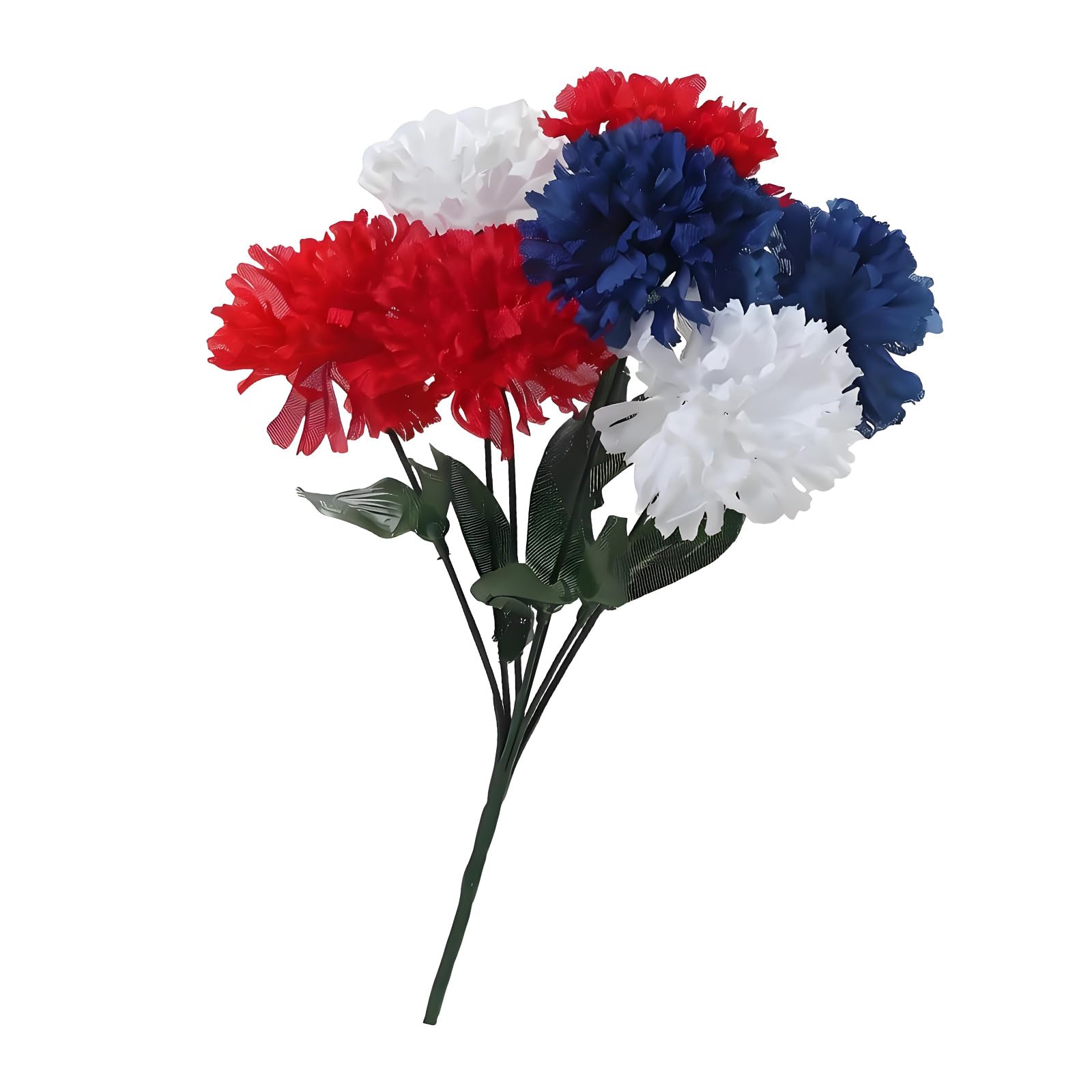 HZBB White Blue Artificial Chrysanthemums for July 4th Party Table Centerpieces Quarter of July Blossomy Arrangements