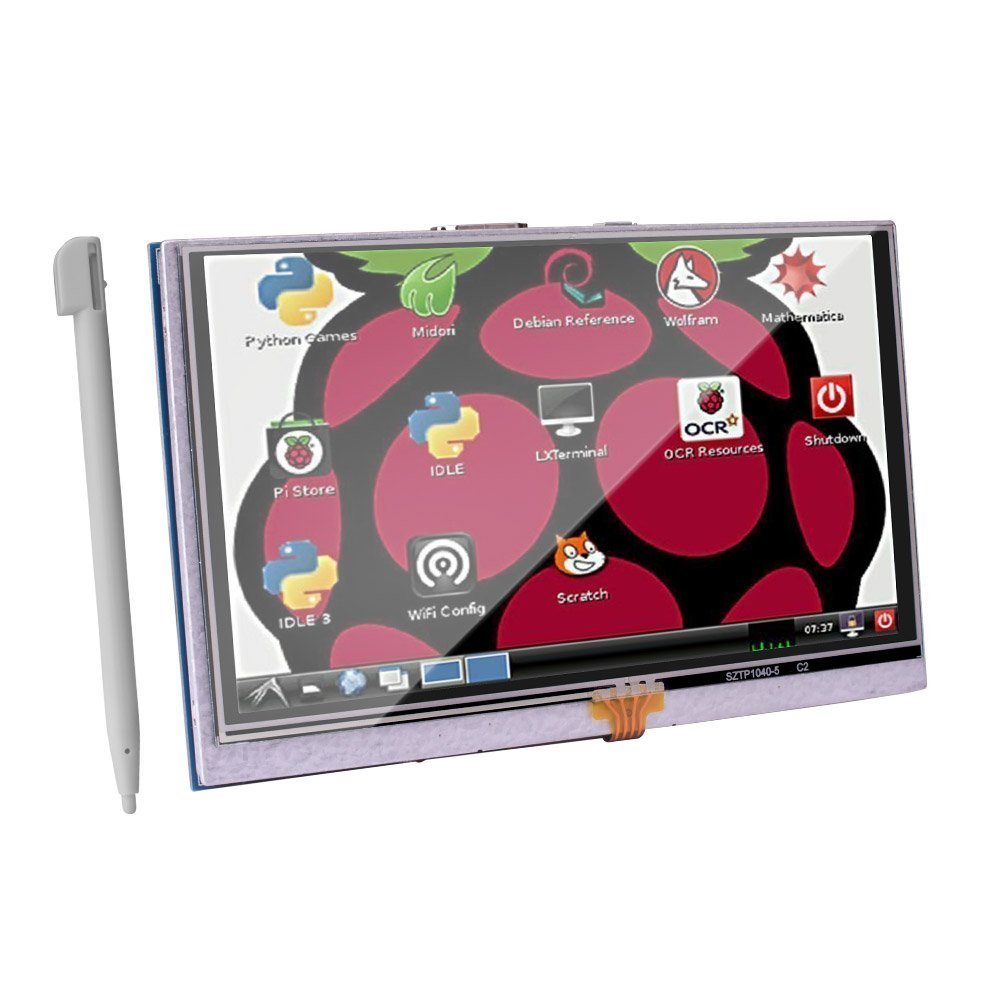 kuman 5 inch Resistive Touch Screen 800x480 HDMI TFT LCD Display Module with Touch Panel USB Port and Touch Pen for Raspberry Pi 3 2 Model B RPi 1 B B+ A A+ SC5A (5 inch Raspberry Pi Touch Screen)
