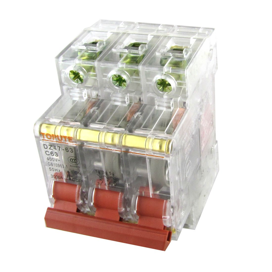 IEUMJNAT AC 400V 63A 3P Transparent Miniature Mini Circuit Breaker