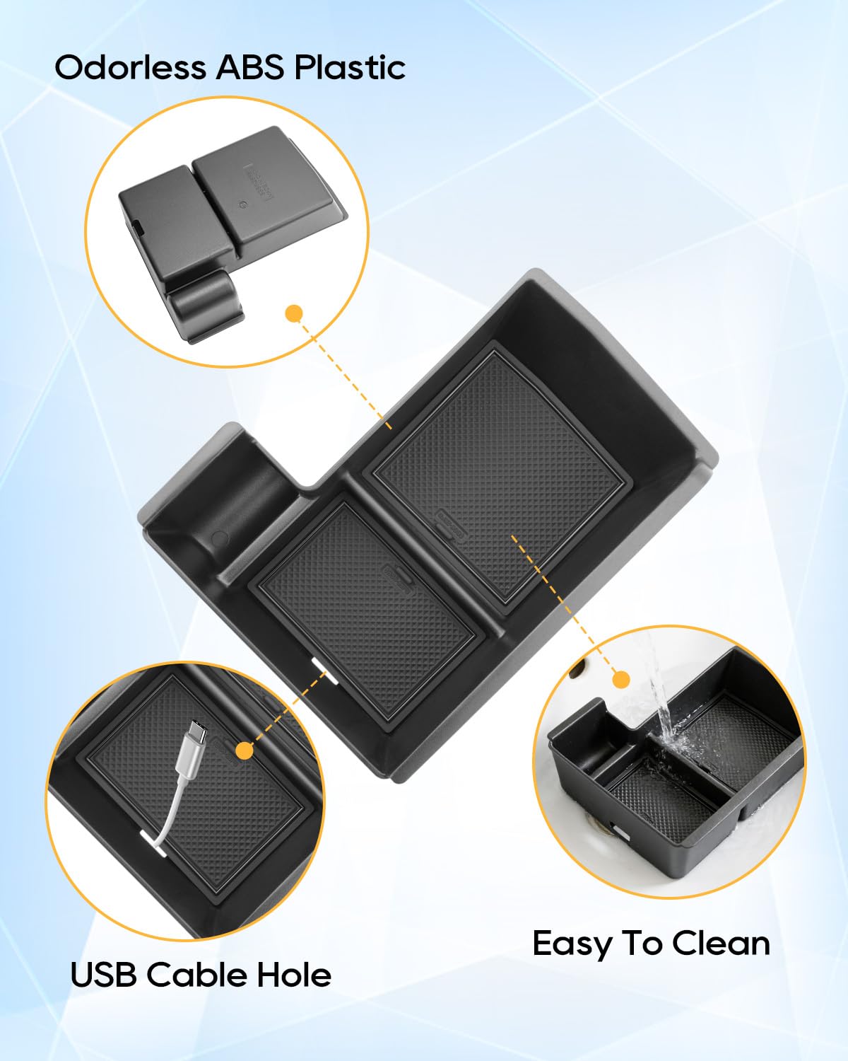 LFOTPP Compatible con BYD Seal U EV/DM-i 2024-2025 Caja de almacenamiento para consola central, reposabrazos central, guantera, bandeja organizadora con alfombrilla antideslizante